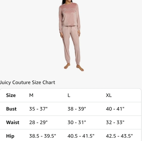 Juicy Couture 2- Piece Set Rhinestone Logo Pink Velour Long Sleeve & Joggers - Picture 6 of 6